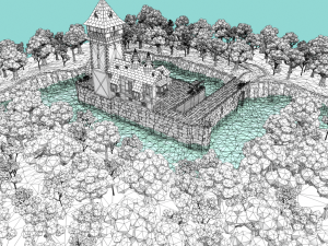 medieval castle low-poly Modelo 3D