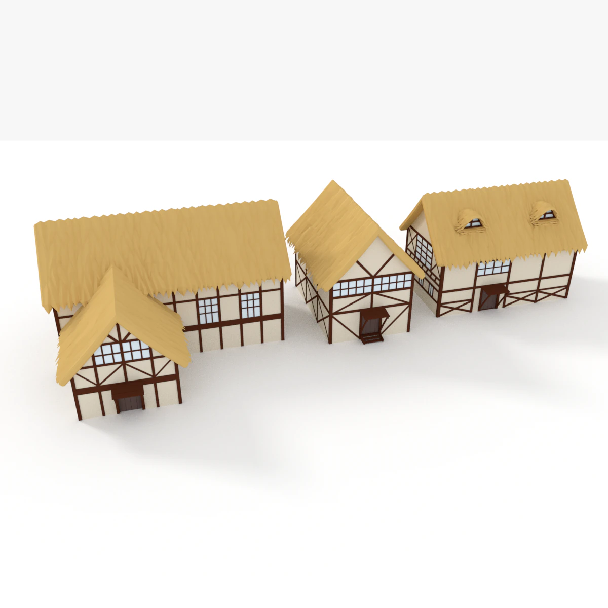 thatched roof house model 3D Model .c4d .max .obj .3ds .fbx .stl .blend 