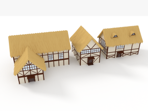 thatched roof house model 3D Model