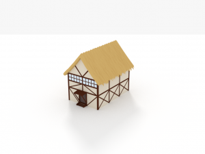 thatched roof house model Modello 3D