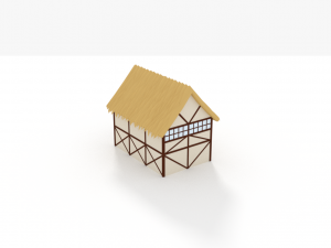 thatched roof house model Modello 3D