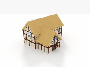 thatched roof house model Modello 3D
