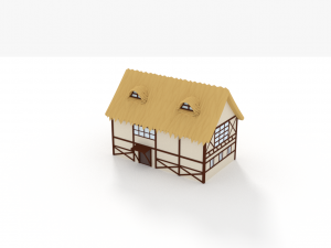thatched roof house model Modello 3D