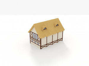 thatched roof house model Modello 3D
