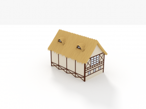thatched roof house model Modello 3D