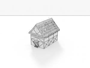 thatched roof house model Modello 3D