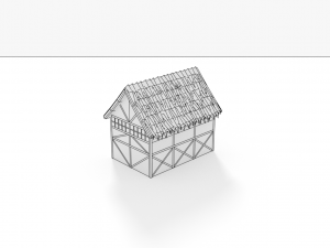 thatched roof house model Modello 3D