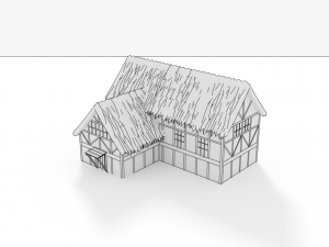 thatched roof house model Modello 3D