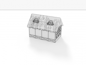 thatched roof house model Modello 3D