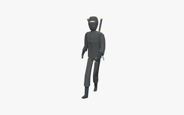lowpoly ninja 3D Модель .c4d .max .obj .3ds .fbx .stl .blend 