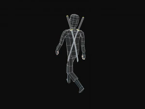 ninja poli rendah Model 3D