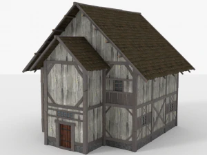 drewniany dom Model 3D