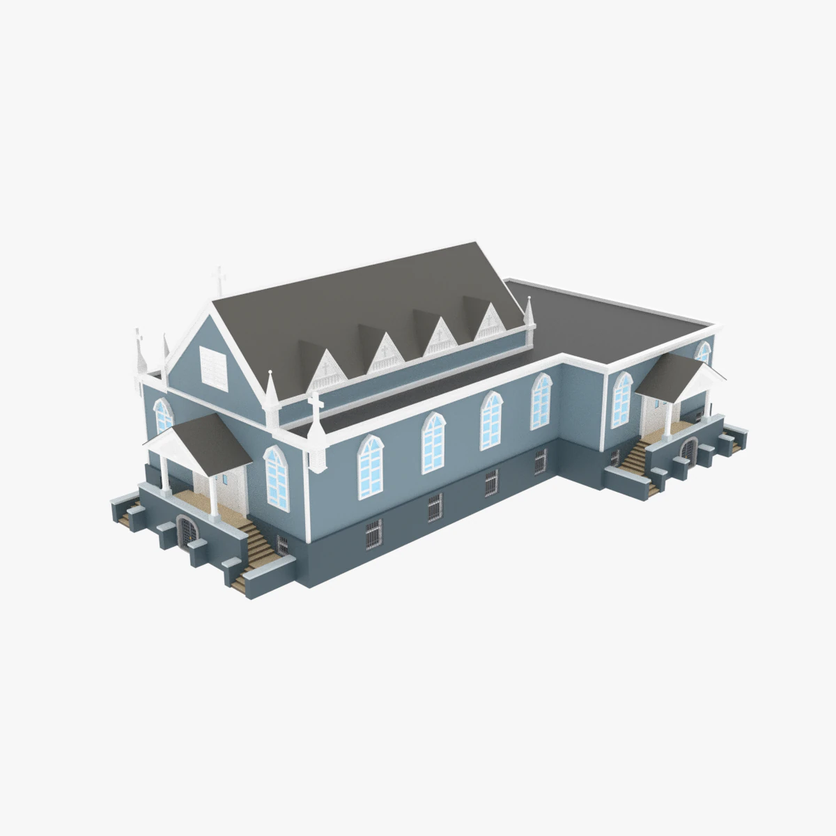 lowpoly church 01 3D Model .c4d .max .obj .3ds .fbx .stl .blend 