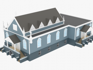 lowpoly church 01 Model 3D