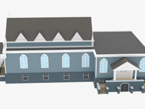 lowpoly church 01 Model 3D