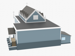 lowpoly church 01 Model 3D