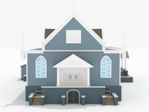lowpoly church 01 Model 3D
