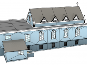 lowpoly church 01 Model 3D