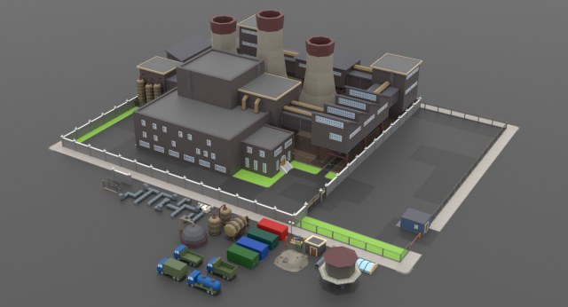lowpoly factory pack 3D Model .c4d .max .obj .3ds .fbx .stl .blend 