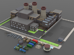 lowpoly factory pack 3D Model