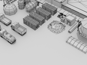 lowpoly factory pack 3D Model