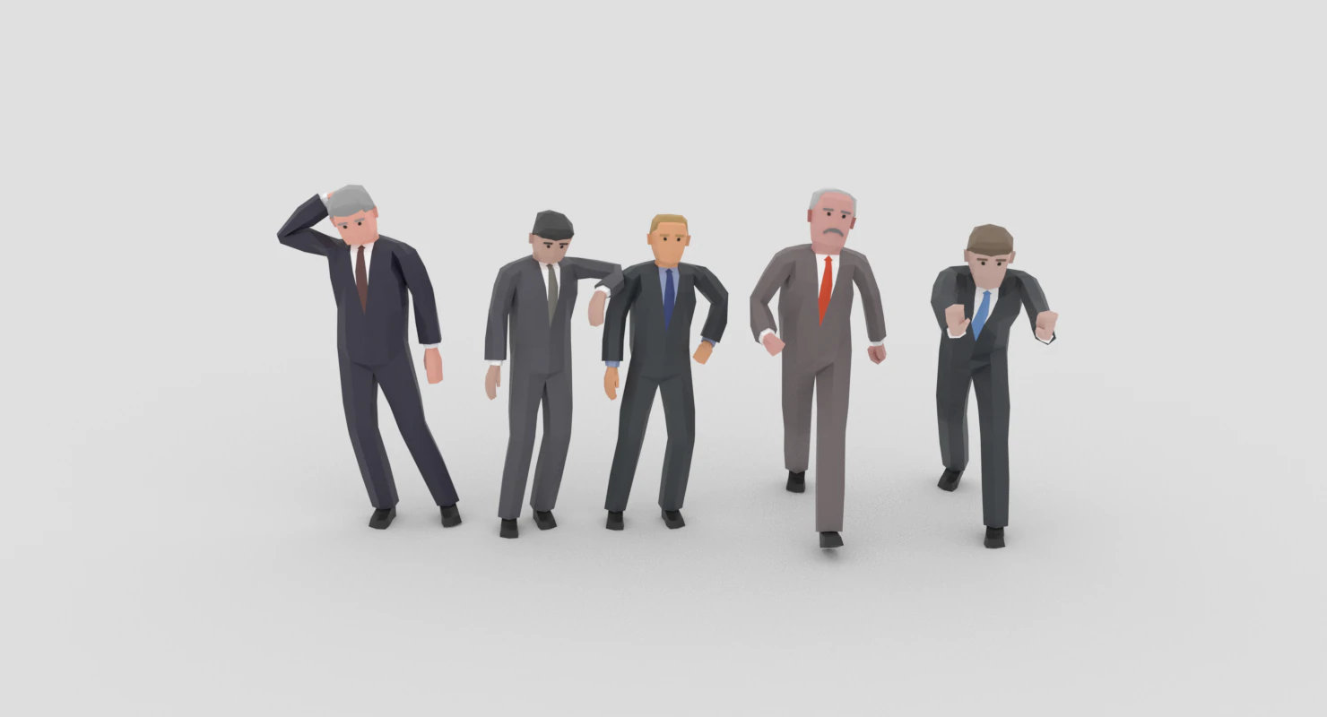 lowpoly politicians 02 3D Model .c4d .max .obj .3ds .fbx .stl .blend