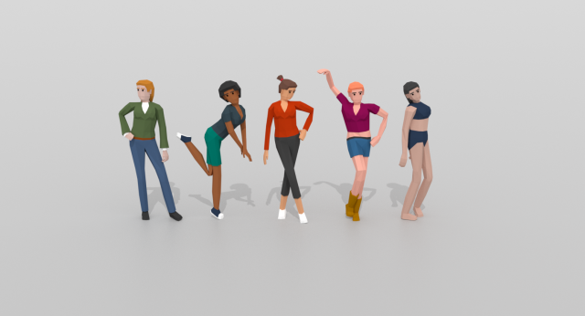 female pack 01 3D मॉडल .c4d .max .obj .3ds .fbx .stl .blend