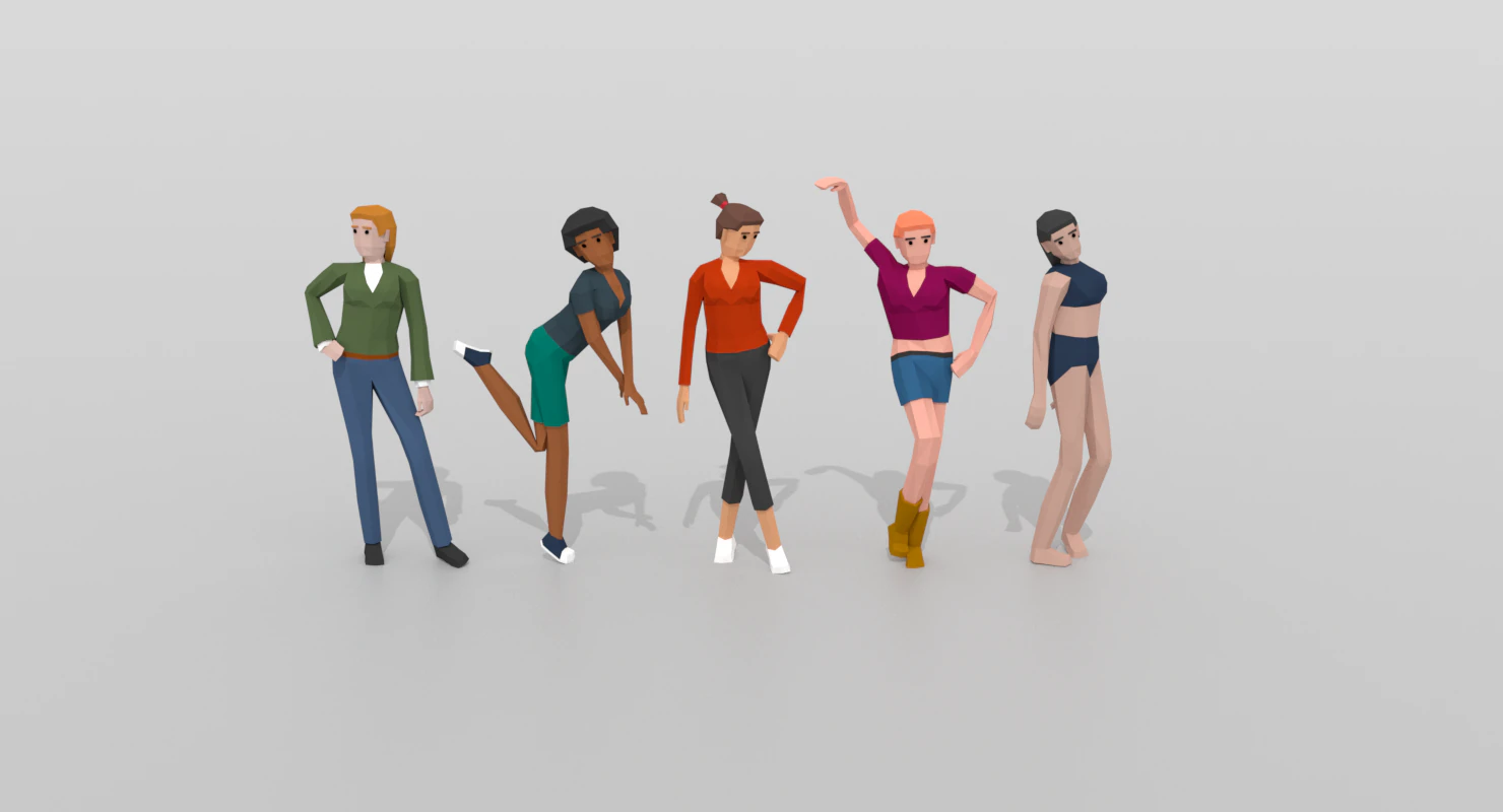 female pack 01 3D Model .c4d .max .obj .3ds .fbx .stl .blend