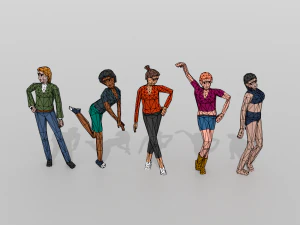 female pack 01 3D Model