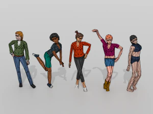 female pack 01 3D Model