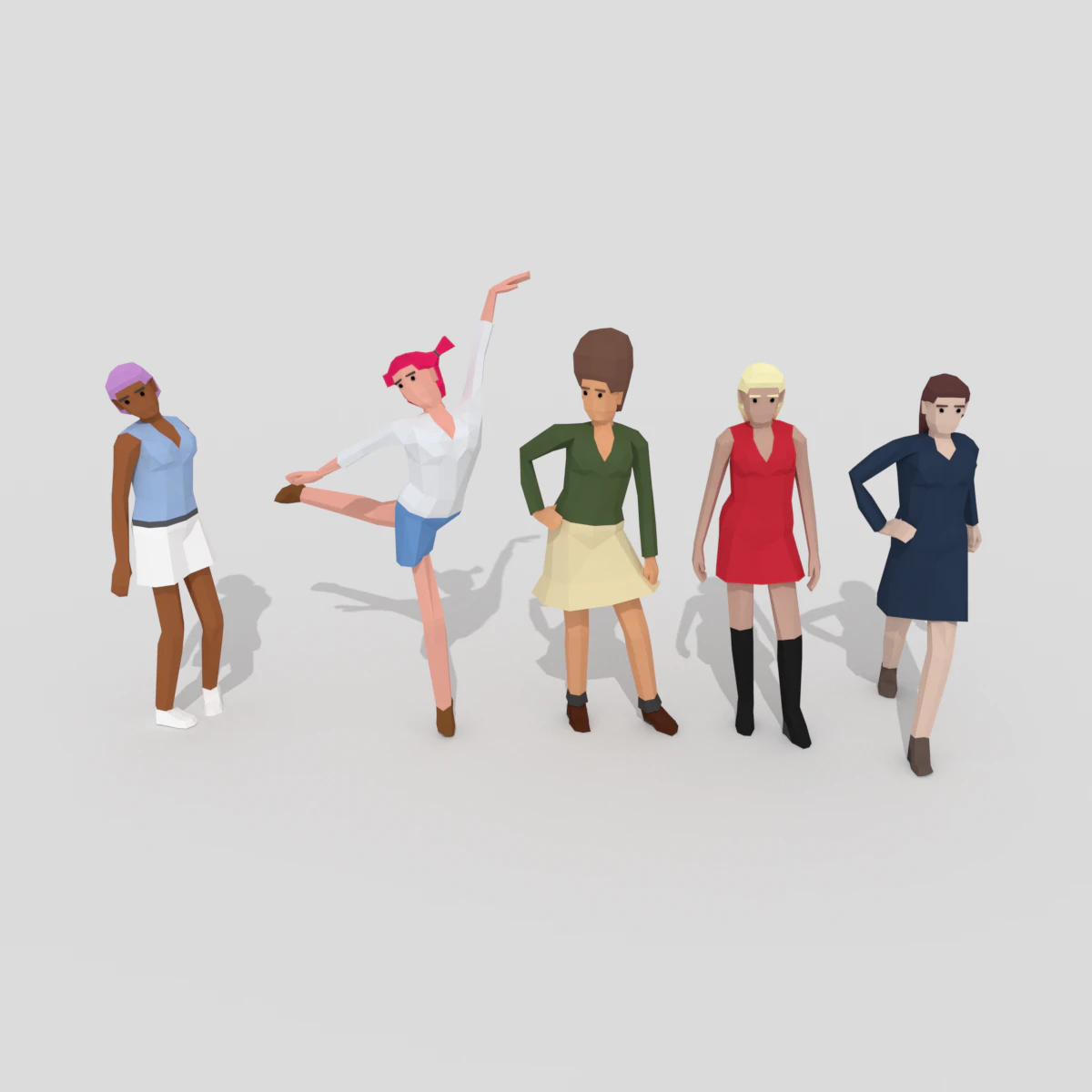 female pack 02 3D Model .c4d .max .obj .3ds .fbx .stl .blend 