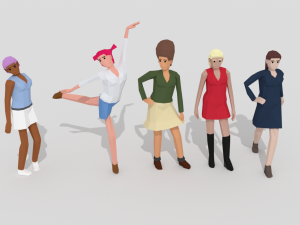 female pack 02 Model 3D