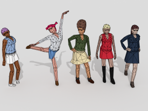 female pack 02 Model 3D