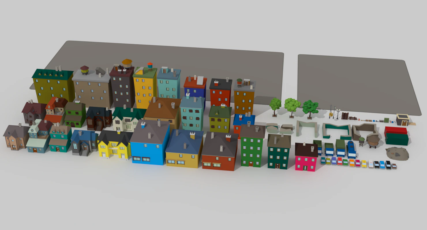 street pack 3D Model .c4d .max .obj .3ds .fbx .stl .blend 
