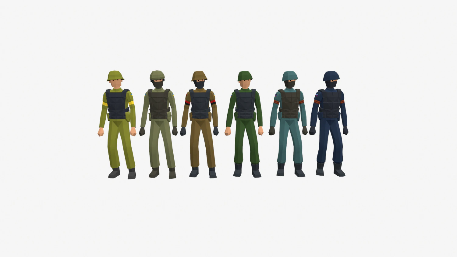 ukraine russia troops 3D Model .c4d .max .obj .3ds .fbx .stl .blend 