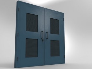 door blue Modèle 3D