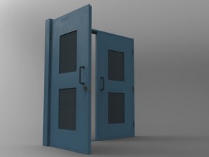 door blue 3D-Modell