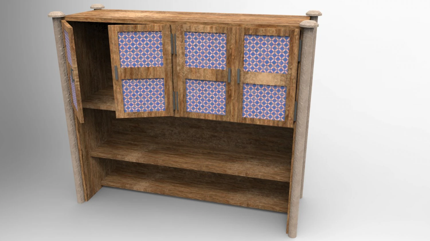 wooden cabinet 3D Model .c4d .max .obj .3ds .fbx .stl .blend 