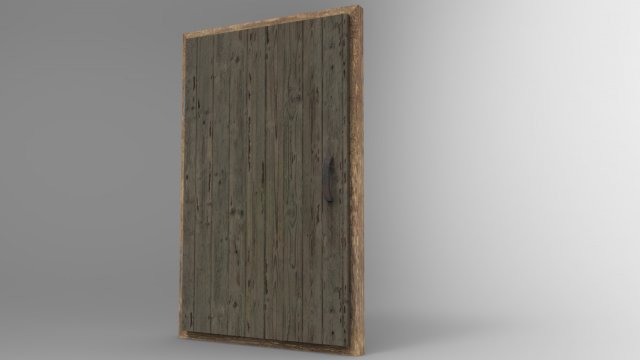 old wooden door 3D-Modell .c4d .max .obj .3ds .fbx .stl .blend 
