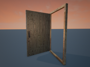 old wooden door 3D-Modell