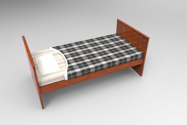 old bed 3D Model .c4d .max .obj .3ds .fbx .stl .blend 