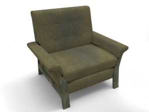 green armchair Modèle 3D