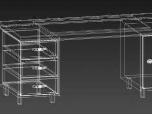 work table black 3D Model