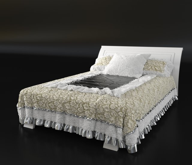 neoclassic design bed for interior bedrooms Model 3D .c4d .max .obj .3ds .fbx .stl .blend