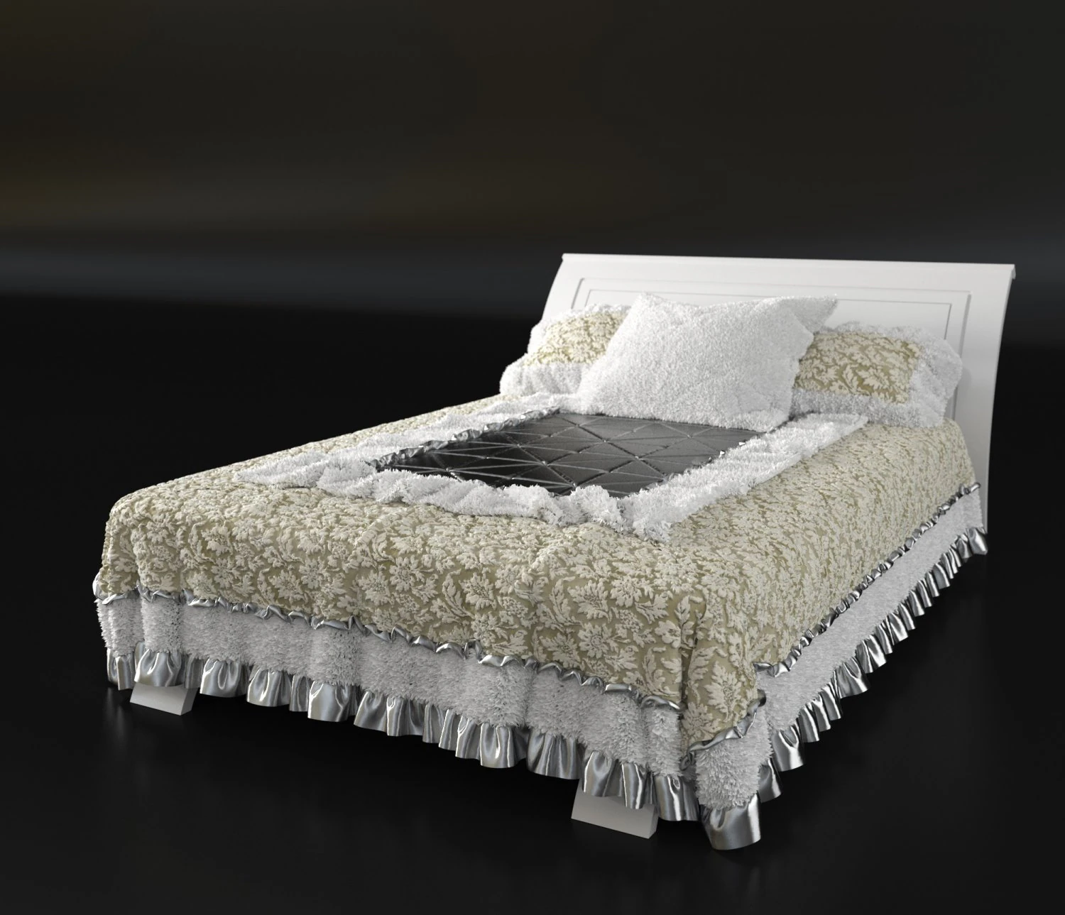 neoclassic design bed for interior bedrooms 3D Model .c4d .max .obj .3ds .fbx .stl .blend 
