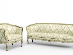 sofa and armchair in the style of provence 3D Модель