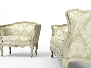 sofa and armchair in the style of provence 3D 모델