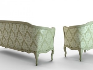 sofa and armchair in the style of provence 3D 모델