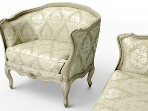 sofa and armchair in the style of provence 3D 모델