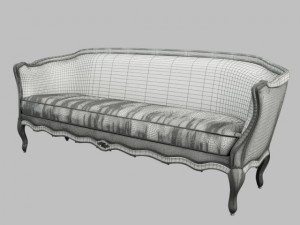 sofa and armchair in the style of provence 3D 모델